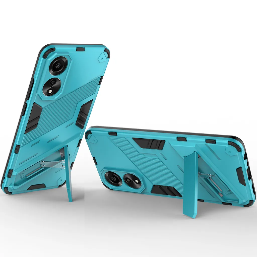 Custodia Oppo A78 4G Blu - Cover Ibrida PC+TPU con Stand - 4