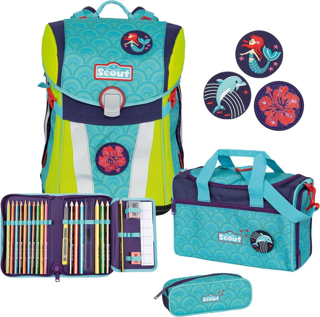 Scout Sunny Funny Snaps Schulranzen-Set 4tlg.