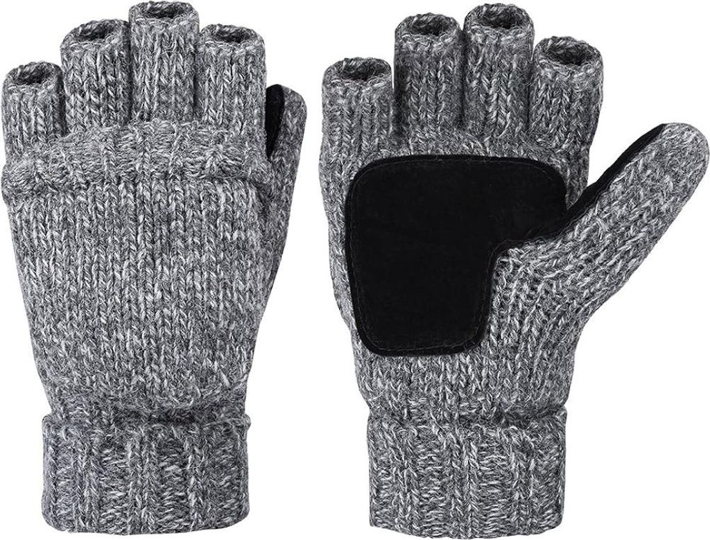 Winterhandschuhe Warme Wollfäustlinge mit Fäustlingsüberzug