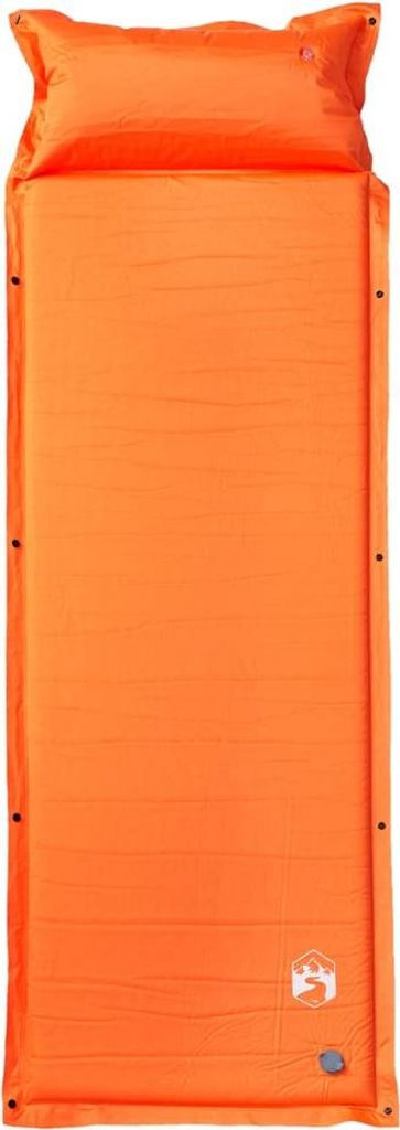 vidaXL Selbstaufblasende Isomatte mit Kissen Orange