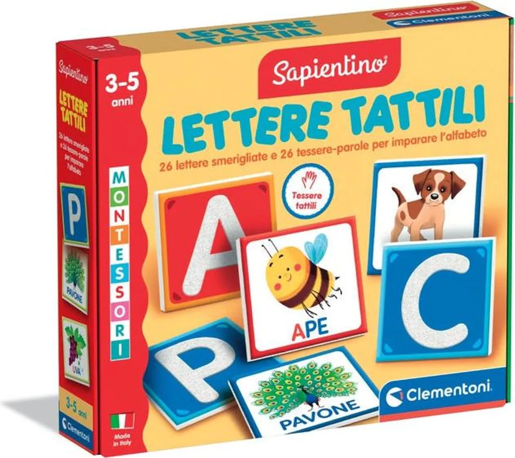 Clementoni Sapientino Montessori Lettere Tattili - Jeu Éducatif 16356