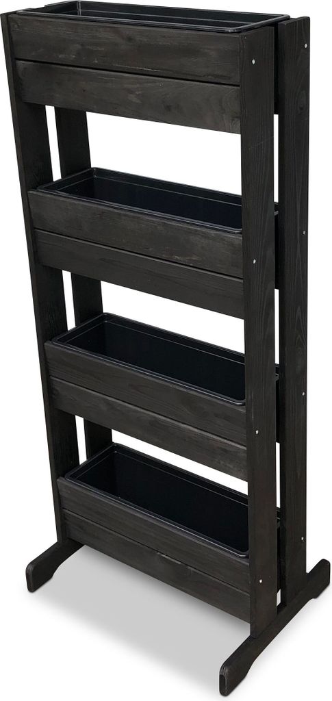 Vertikalbeet aus imprägniertem Holz, schwarz, mit 4 Produktbild 