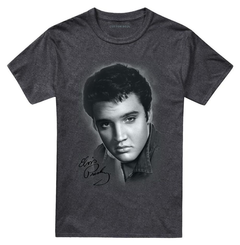 Elvis Presley - T-Shirt für Herren/Damen Uni TV33471 (M) (Holzkohle)