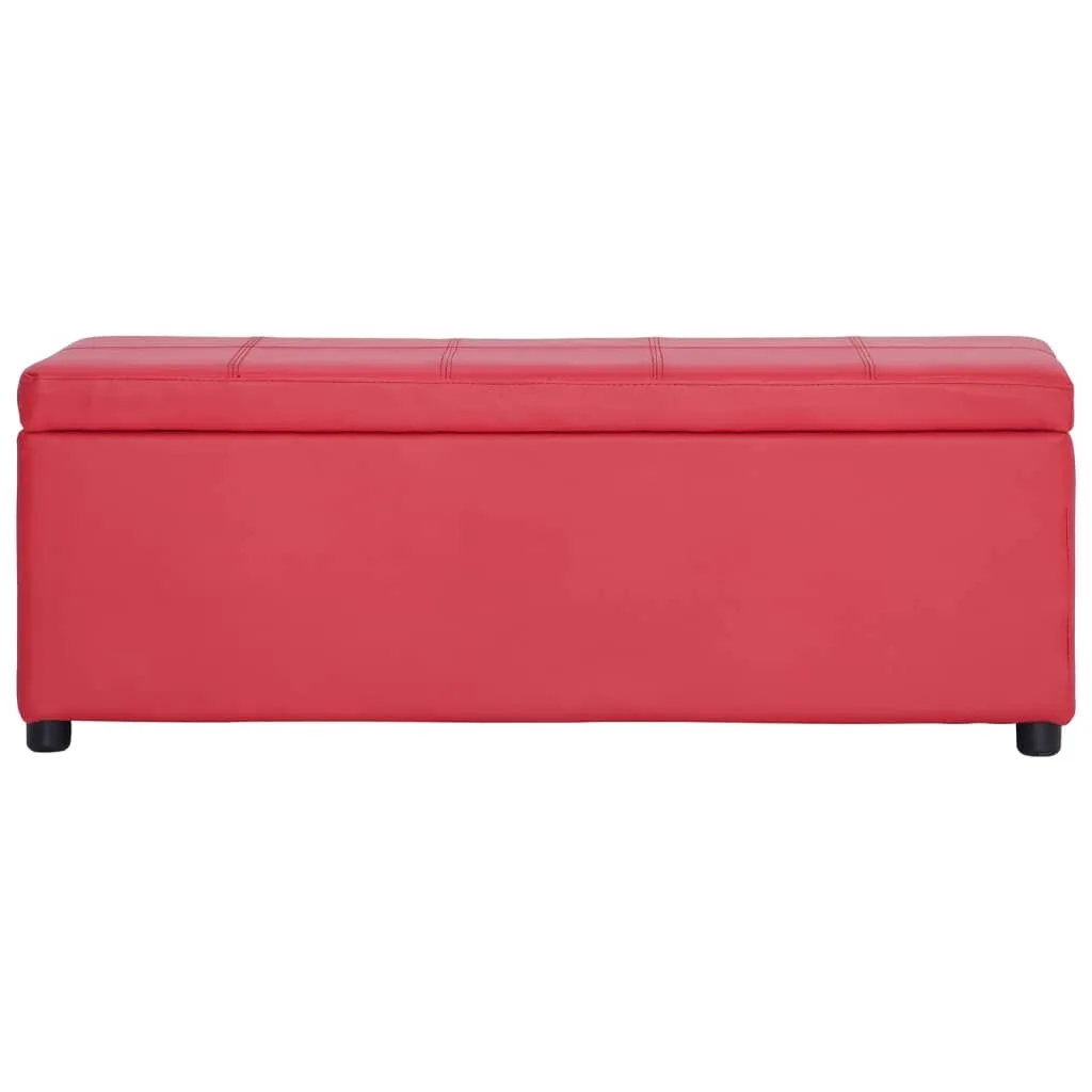Banc coffre de rangement 116 cm rouge pour ranger votre entrée