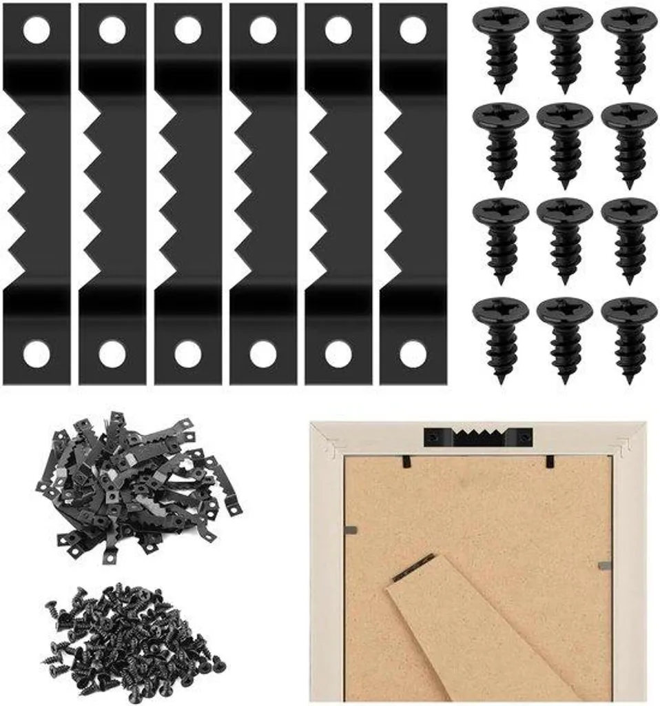 Kit de fixation murale pour cadres - 60 attaches et vis en acier zingué