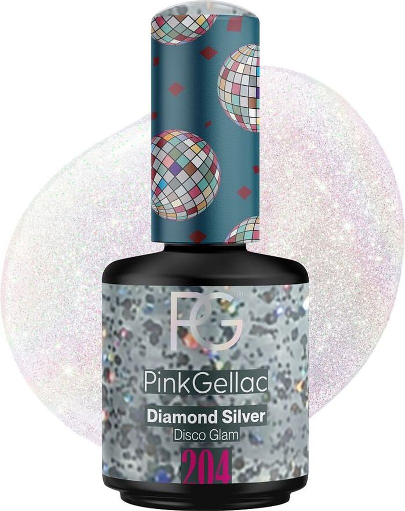 Pink Gellac - Shellac Nagellack 15 ml - Diamond Silver Gellack - UV Nagellack