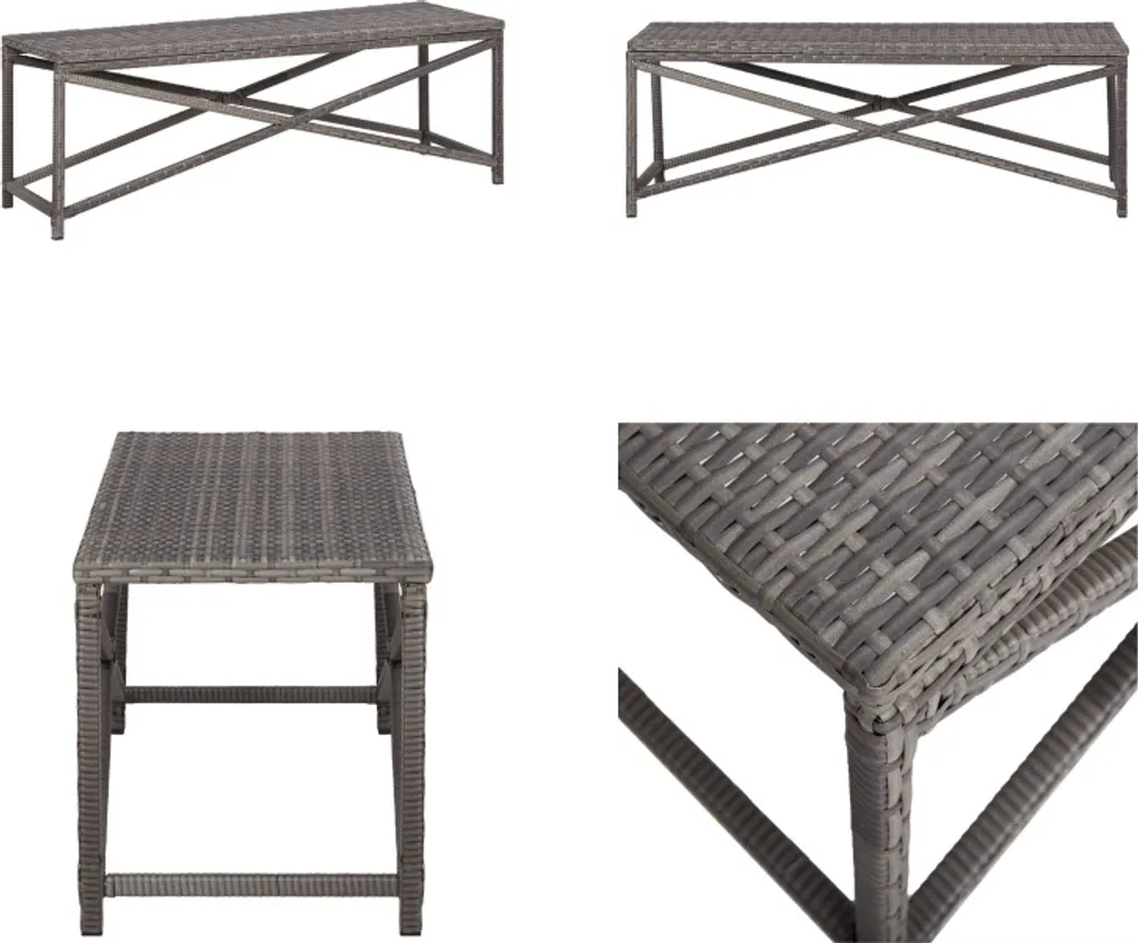 Panchina Terrazzo 120cm Grigio Poly Rattan vidaXL Design Moderno