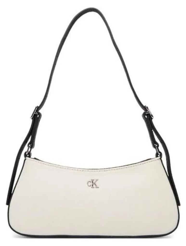 Sac Calvin Klein Lv04f3347g Blanc avec Finitions Argentées et Logo