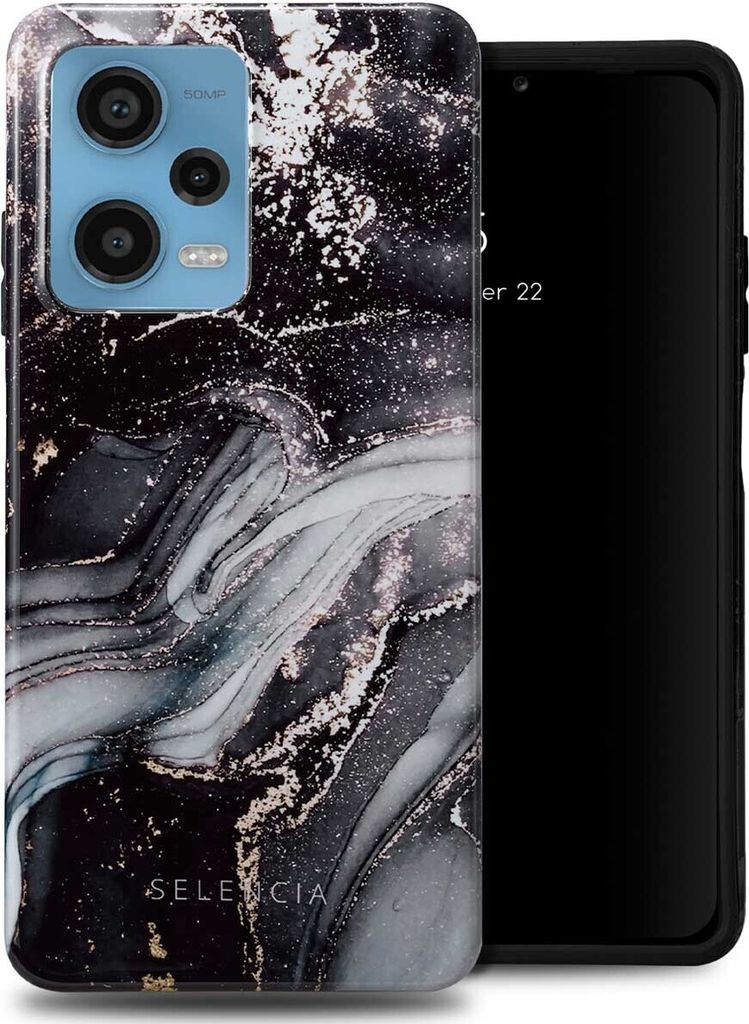 Selencia Vivid Back Cover Xiaomi Redmi Note 12 Pro (5G) - Chic Marble Black