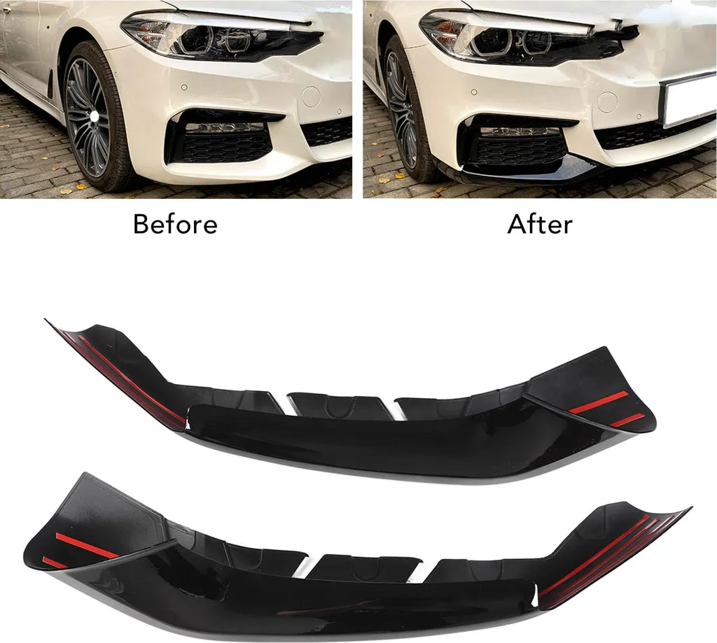 Diffuseur pare-chocs avant noir brillant pour BMW Série 5 G30 G31 M Sport