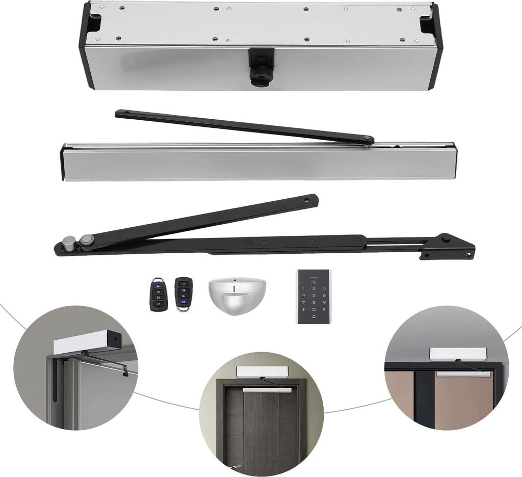 Automatischer Drehtürantrieb - Türöffner/Türschließer - 24V - DC bürstenloser Motor - Aluminium - Gewerblich - Weiß