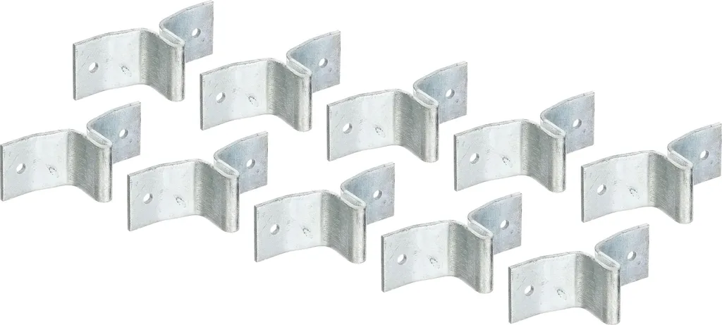 Support de Fixation pour Clôture de Jardin en Profilé T 114 mm - 10 Unités