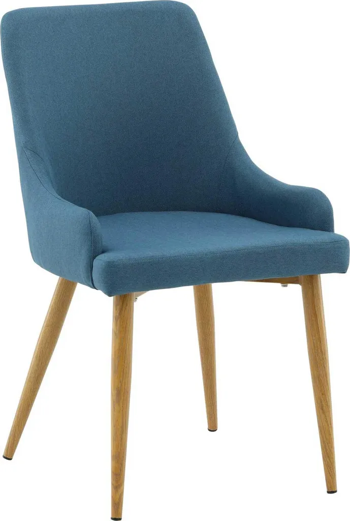 Chaise Plaza bleue ergonomique avec assise rembourrée et design épuré