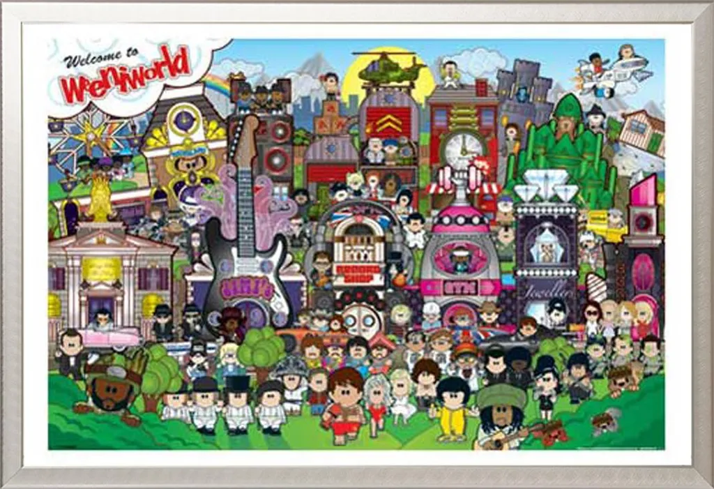 Cadre interchangeable Shinsuke alu argenté avec affiche Weenicons Maxi