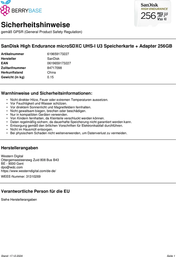 Carte MicroSD 256GB SanDisk High Endurance : Évitez les Pertes de Données