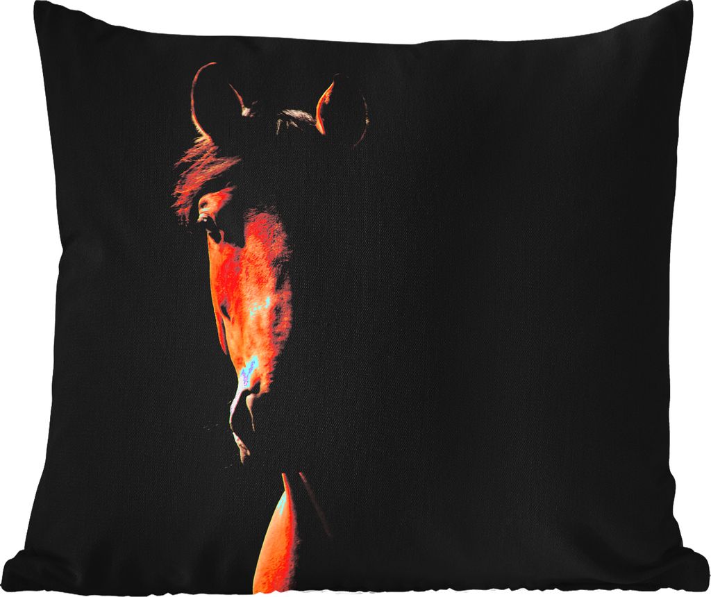 MuchoWow Outdoor Kissen - Pferd - Licht - Porträt - 50x50 cm - Wetterfest - Lounge Kissen - Komfortabel - Kissen mit Bild