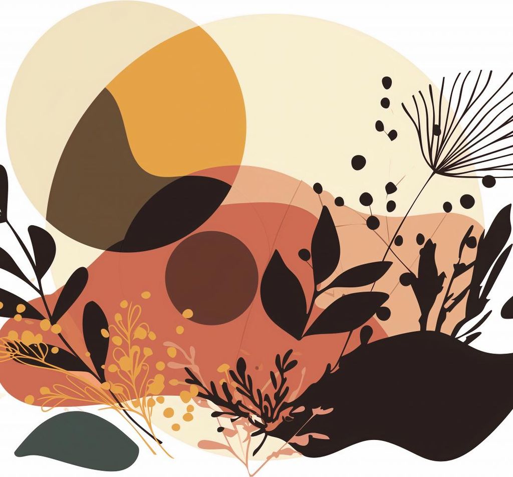 Poster 40x40cm Sonnenuntergang im Garten