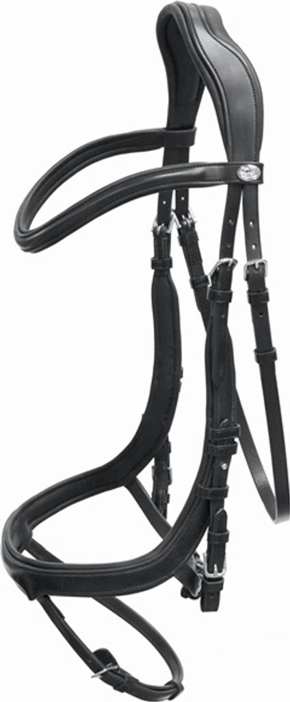 Trensenzaum Equitus Alpha black/silver Warmblut Produktbild