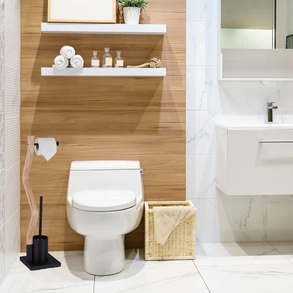 WC-Stuhl aus Stahl & Holzoptik