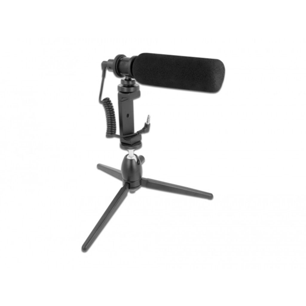 DELOCK Vlog Shotgun Mikro Set für Smartphones + DSLR Kameras