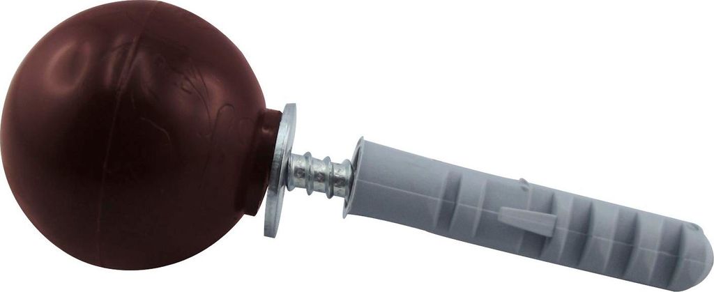 IBFM Türpuffer Kugelform Wandpuffer mit Dübel und Schrauben Kunststoff braun