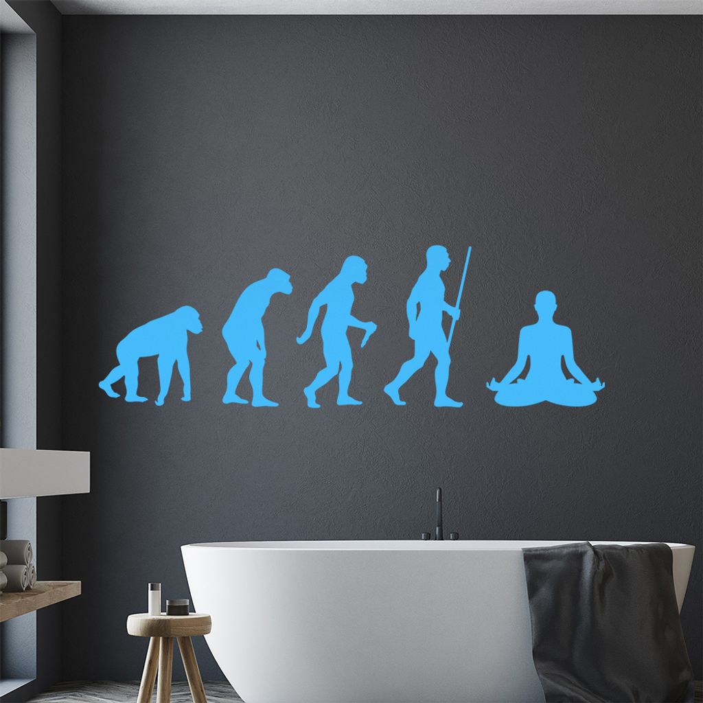 Yoga Gymnastik Evolution IV Wandtattoo Wandaufkleber Wall Sticker - Dekoration, Küche, Wohnzimmer, Schlafzimmer, Badezimmer