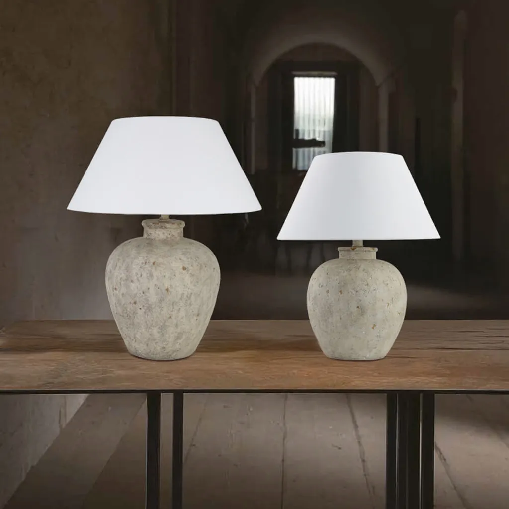 Petite lampe de table design minéral blanc LENE finition élégante - 3