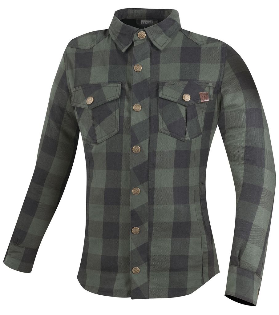 Bogotto Forgewood Damen Motorrad Hemd, schwarz/grün, 2XL
