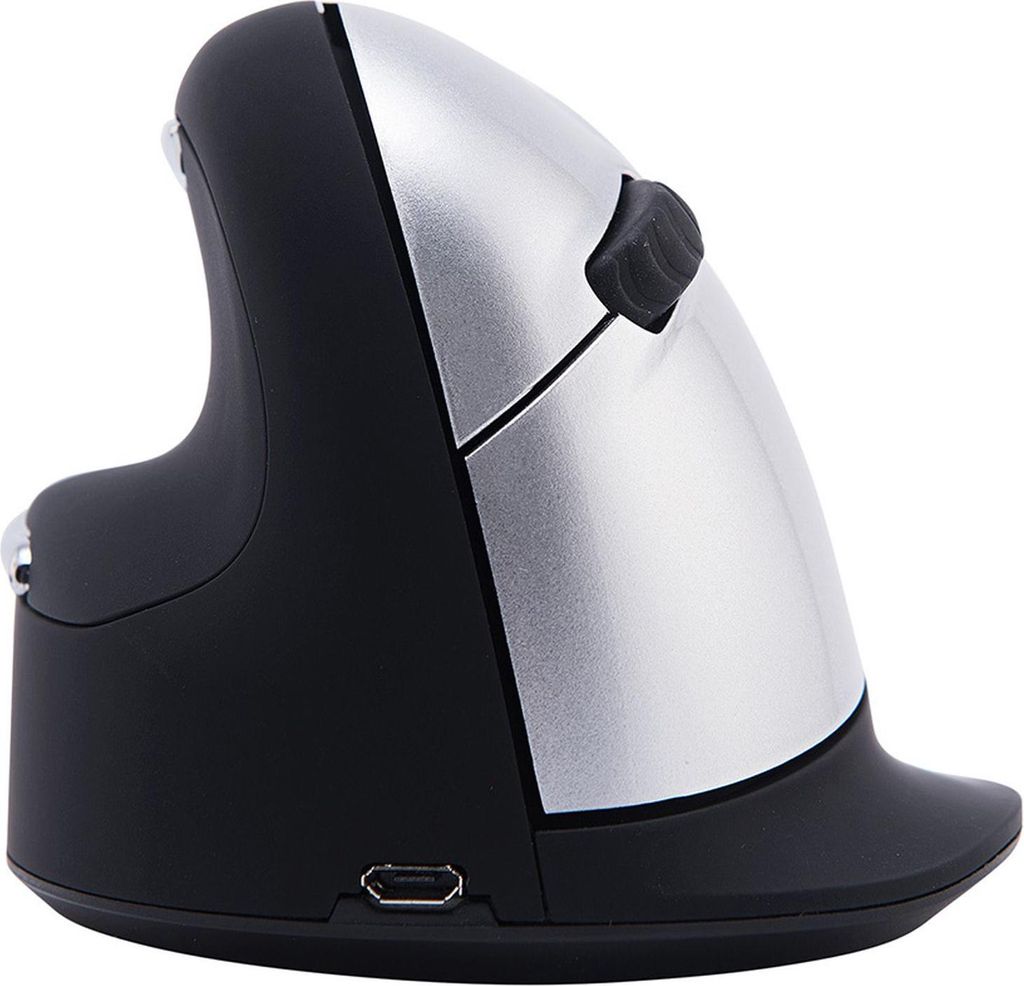R-Go Maus HE ergonomisch links Bluetooth groß schw./silb