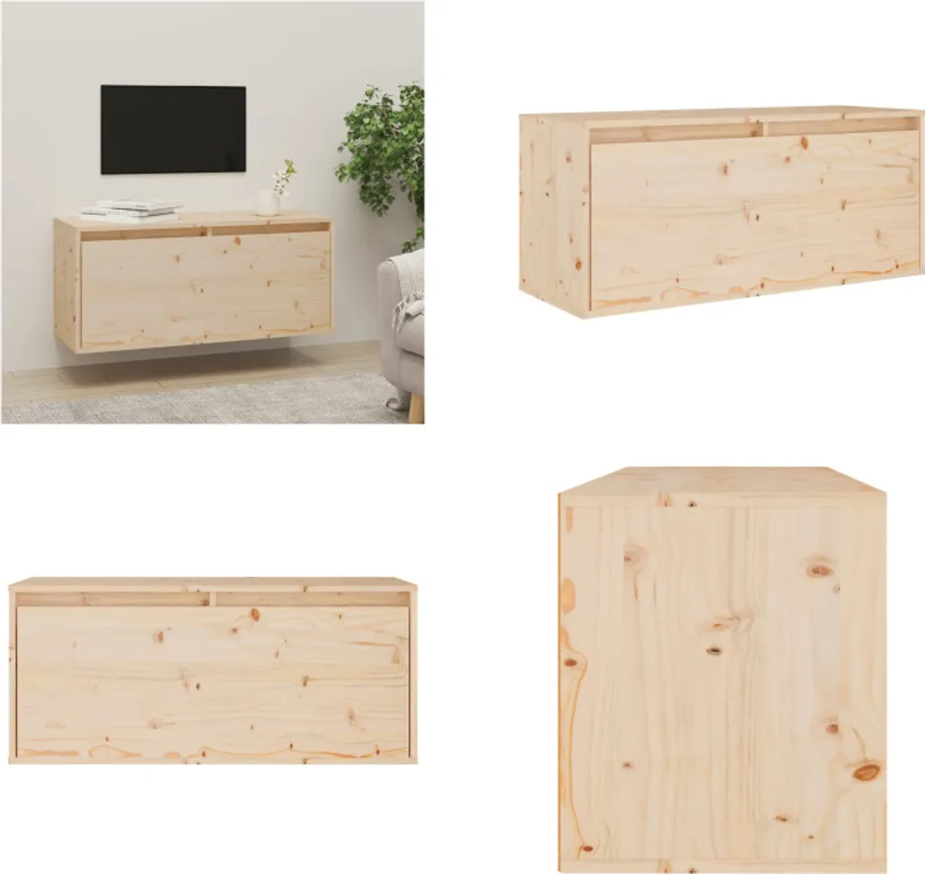 vidaXL Mobiletto a Muro 80 cm in Legno di Pino - Organizer Sospeso