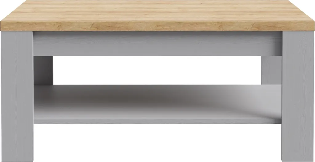Table basse bois bicolore Chêne et Gris BOHOL - Structure Renforcée