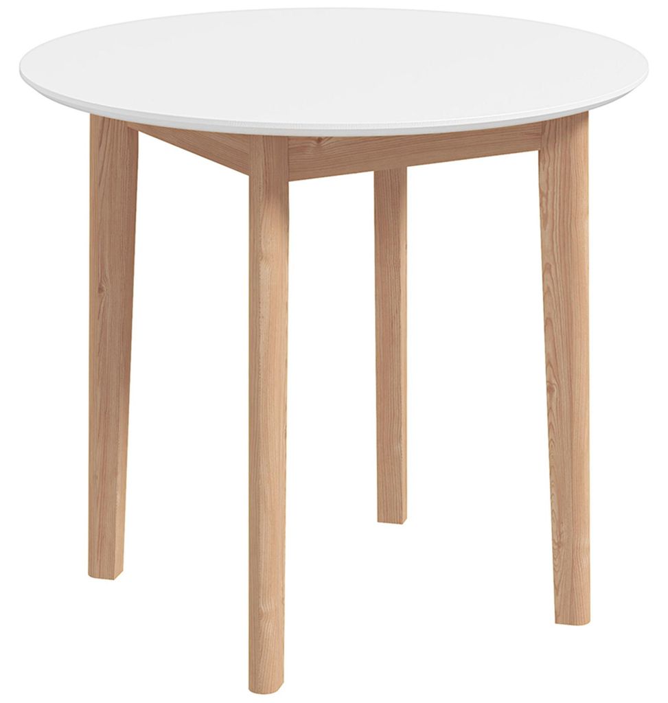 HOMCOM Esstisch, Runder Küchentisch für 2 Personen, Esszimmertisch, Holz, Weiß