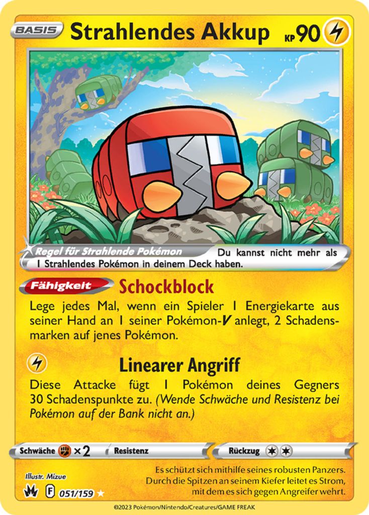 Strahlendes Akkup Schwert & Schild Zenit der Könige 51/159 Sammelkarten Pokemon Einzelkarten
