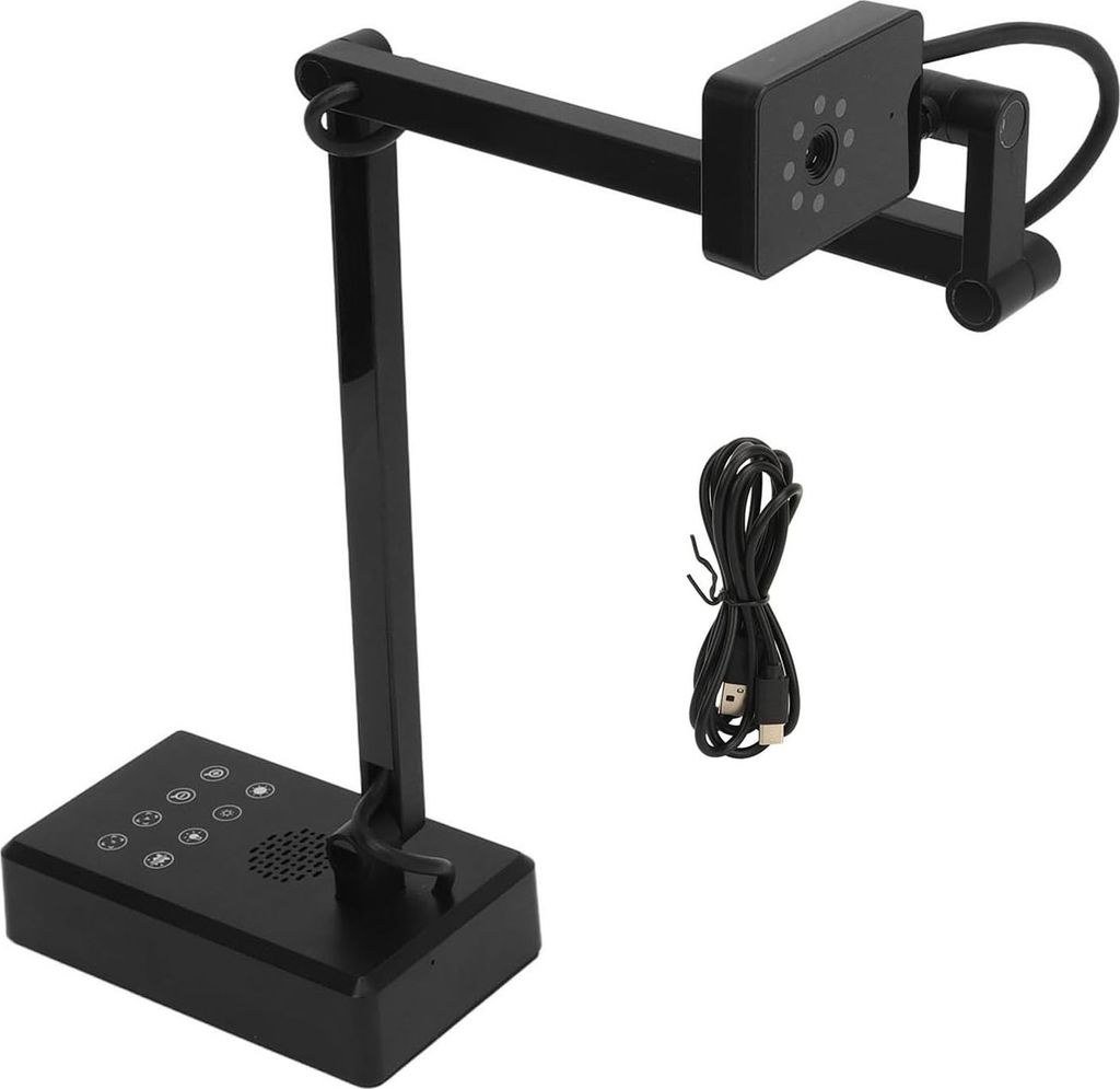 16MP USB-Dokumentenkamera mit Mikrofon, Autofokus, 4K-Webcam mit flexiblem Arm fuer Online-Lernen, Fernunterricht, Webkonferenzen, Live-Demo