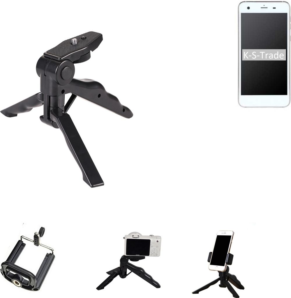 K-S-Trade Stativ Tisch-Ständer Dreibein Handy-Stativ Ständer kompatibel mit Vestel V3 5570 Mini-Stativ Smartphone Tripod Handy-Stativ aus Plastik