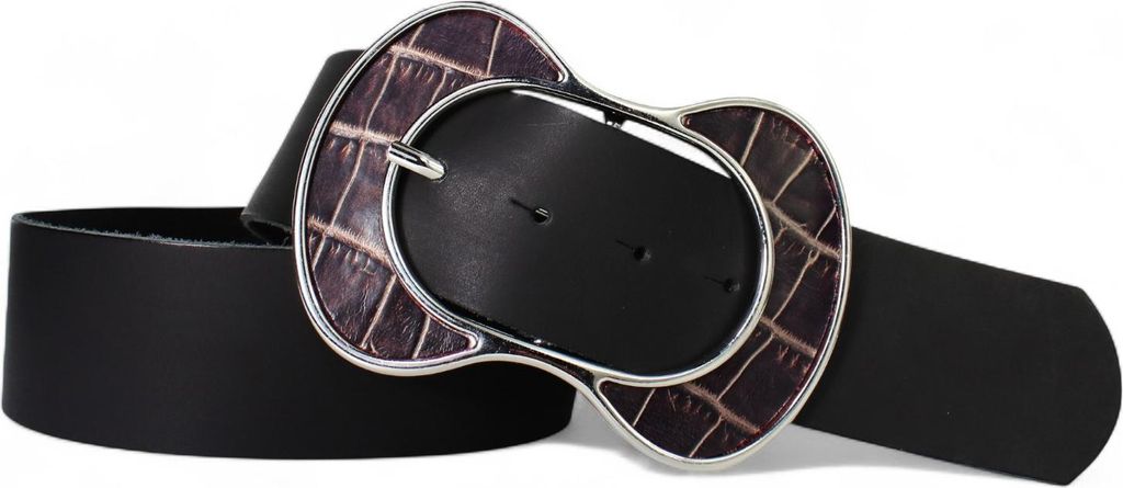 FRONHOFER breiter Damen Taillengürtel 5 cm mit einzigartiger Kroko Gürtelschnalle, echt Leder