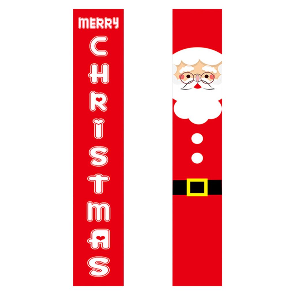 1 Paar Türdekoration süßer Weihnachtsmann Snowman Snowman Frohe Weihnachtsdekoration mehrfarbige Weihnachtsbanner -Heimtür -Vorhang Hängende F...