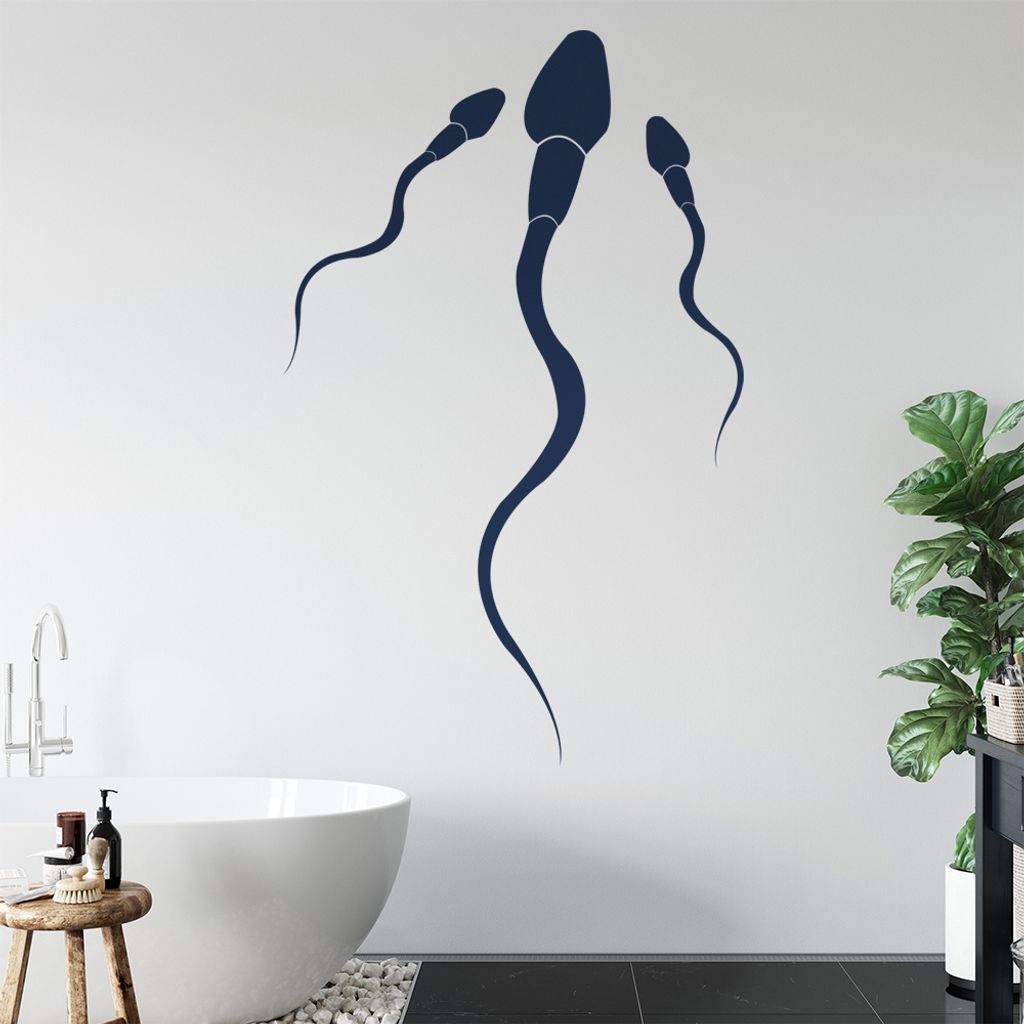 KIWISTAR Spermium Spermatozoon Wandtattoo in 6 Größen - Wandaufkleber Wall Sticker - Dekoration, Küche, Wohnzimmer, Schlafzimmer, Badezimmer