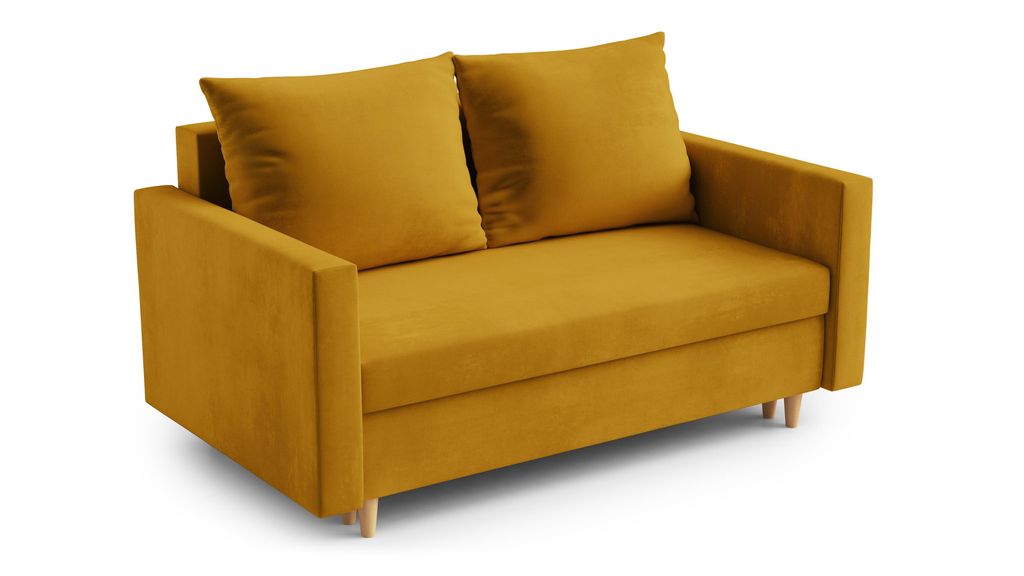 AX LIVING Sofa Modern Shurton 155 cm Honiggelb – Elegante 2-Sitzer