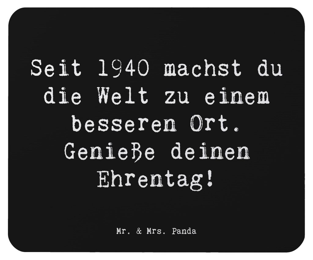 Mr. & Mrs. Panda Mouse Pad Spruch 1940 Geburtstag - Schwarz - Geschenk, Ehrentag feiern, pc mausunterlage, computer mousepad, Erinnerungen, Alter, ...