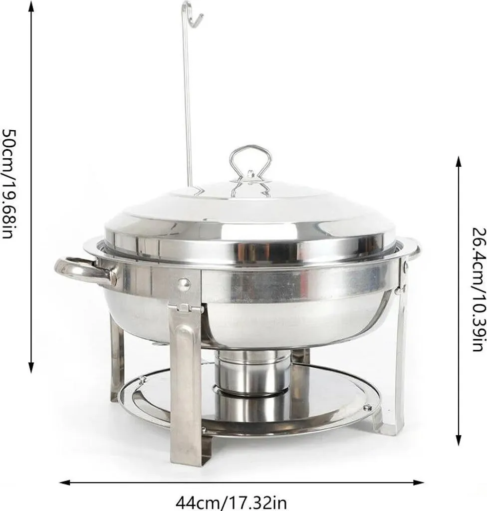 Scaldavivande Rotondo 7,5L Acciaio Inox Professionale per Catering e Buffet - 2