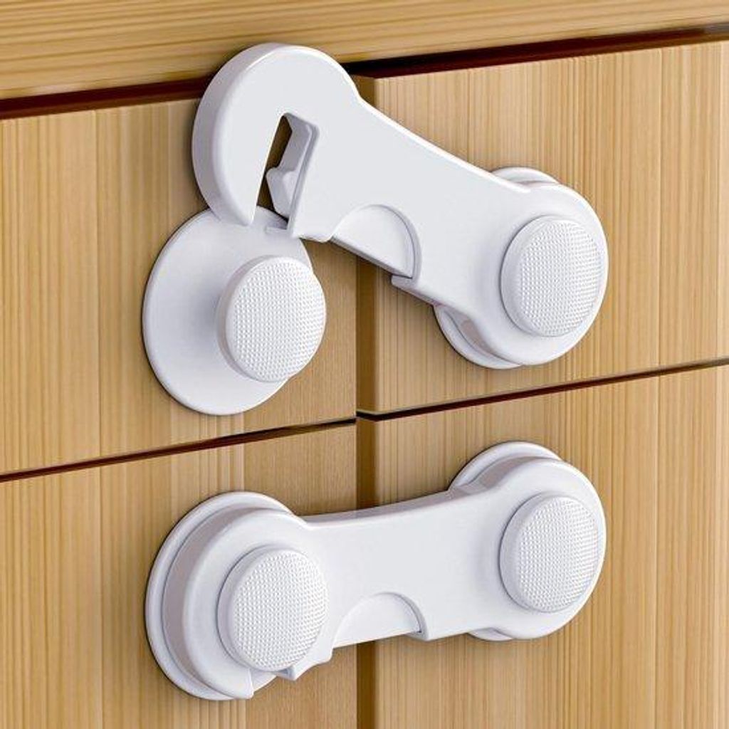 Baby-Sicherheitsverschluss 12er-Pack – Tür- und Schubfach-Sicherheitsverschluss, selbstklebend, ohne Bohren, weiß
