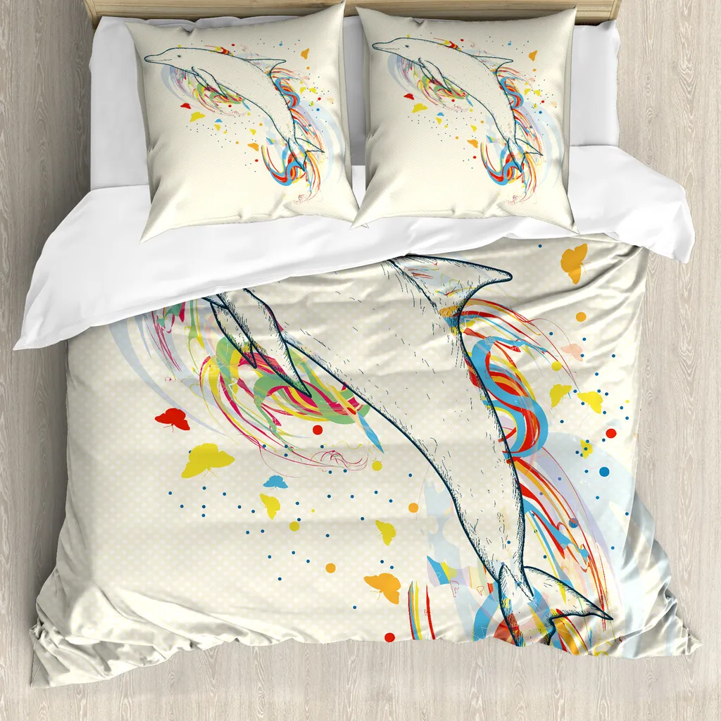 ABAKUHAUS Set Copripiumino Pesci Arcobaleno 200x200 - Offerta