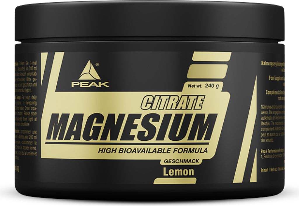 Magnesium Citrat - 240g : Lemon I Pulver I Energiestoffwechsel I Vitamin C I Vitamin B6 I Elektrolyte I Muskelfunktion I bei Krämpfen I vegan I gl...