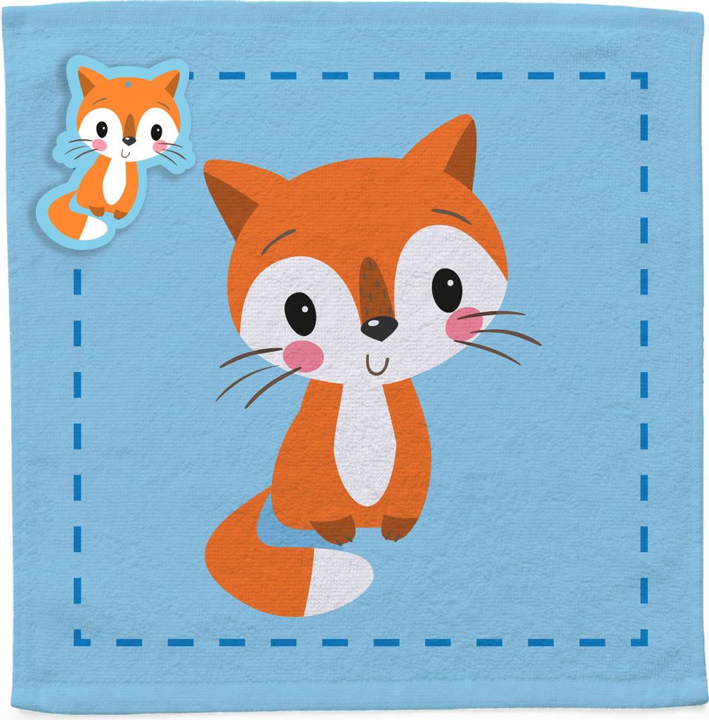 Baby Kinder Handtuch Seiftuch - Fuchs - 100% Baumwolle - Produktbild 2