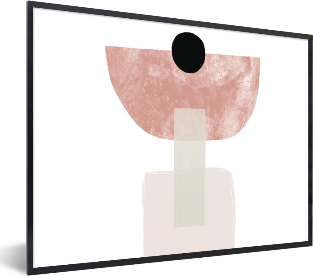 MuchoWow Gerahmtes Poster Pastell - Abstrakt - Design 80x60 cm - Poster mit Schwarzem Bilderrahmen Wandposter Rahmen Foto Bilder - Schwarzem - Mi...