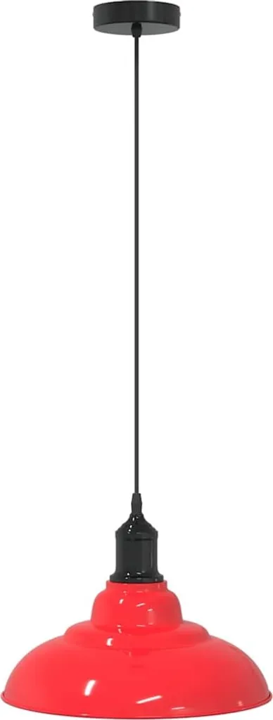 vidaXL Lampada Sospensione Rosso Lucido E27 31cm | Design Vintage Regolabile