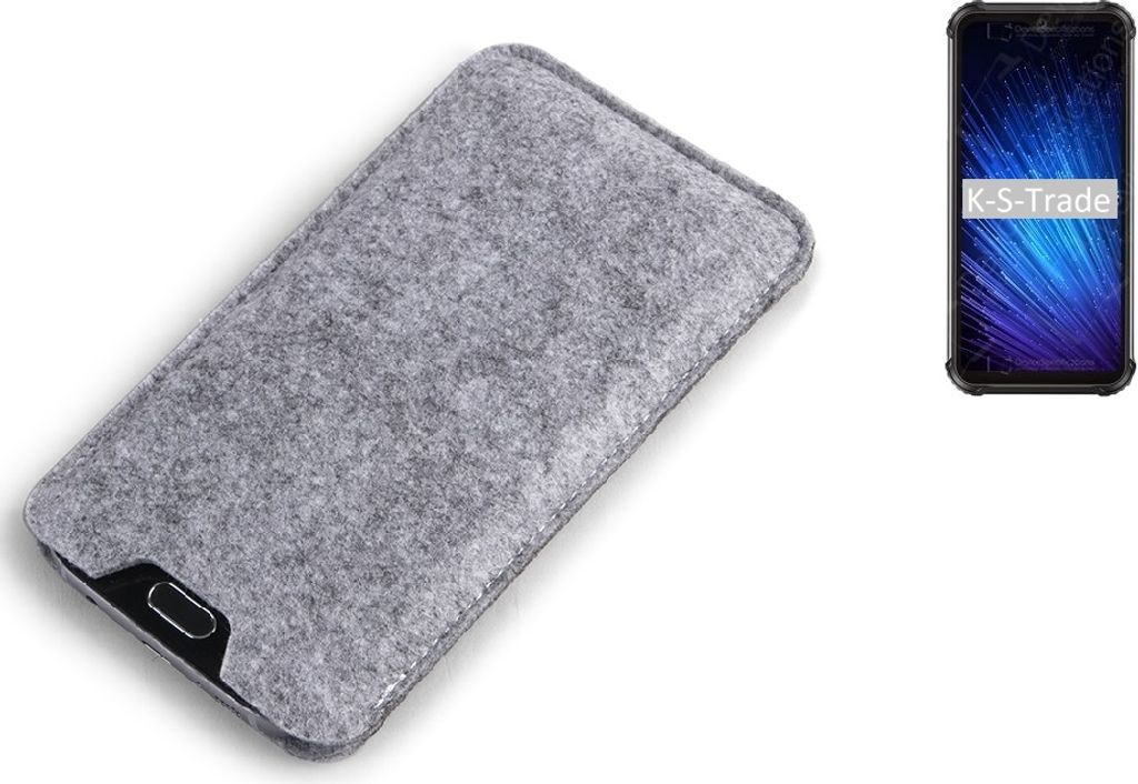 K-S-Trade Filz Handyhülle kompatibel mit Blackview BV9800 Pro Schutzhülle Filztasche Filz Tasche Case Sleeve Handy Hülle Filzhülle grau