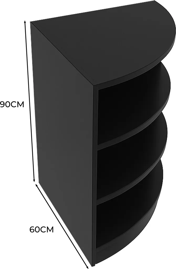 Étagère de présentation d'angle noire pour aménagement de magasin - 6