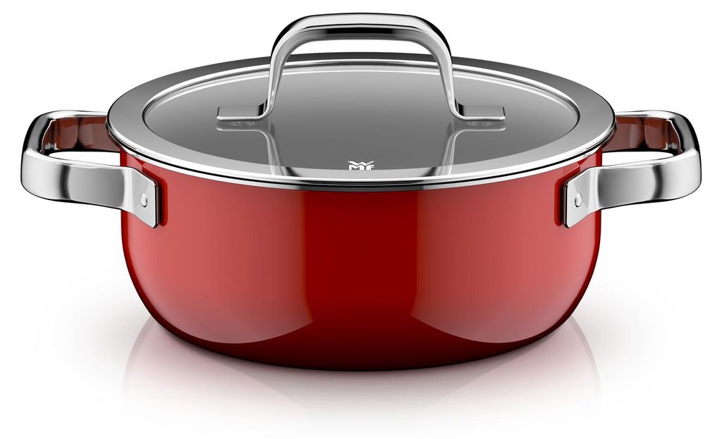 WMF Fusiontec Mineral Pro, Bratentopf mit Deckel, 20 cm, Passion Red 3201114102 4000530759979